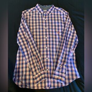 Blue and pink Nautical button down shirt size M
